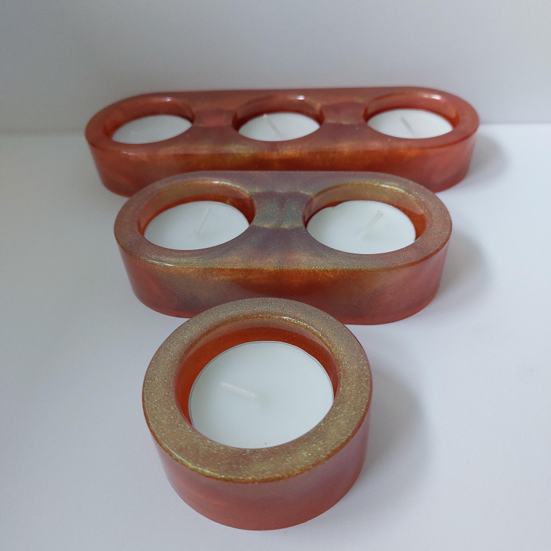 Waxinelichtjeshouders, set van 3.